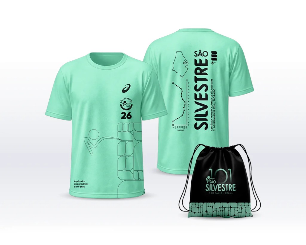 Kit Geral — camiseta, sacola e medalha São Silvestre 101